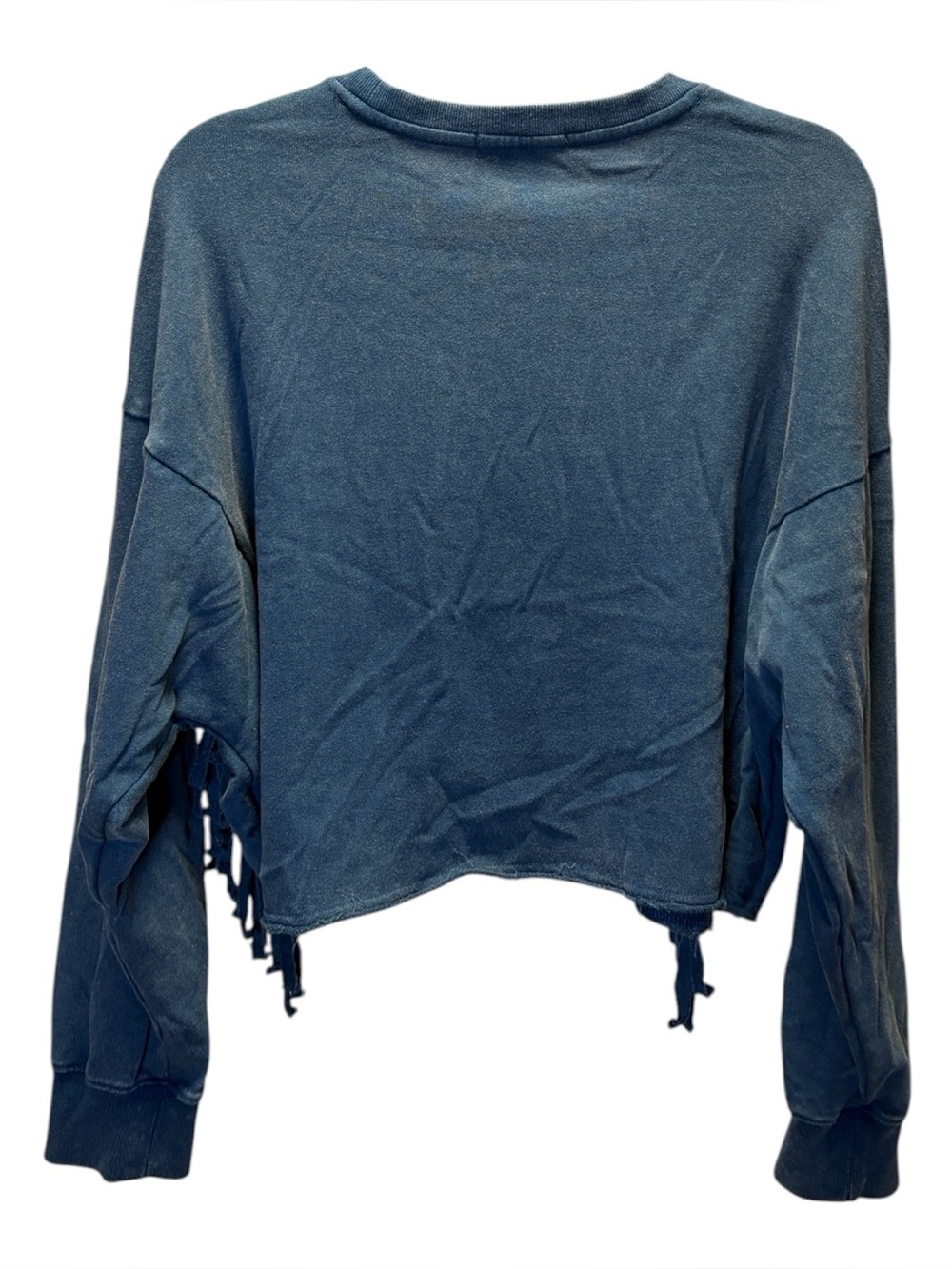 Women's Blue Rodeo Graphic Fringe Crop Top - Picture 2 of 3